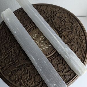 White Selenite Crystal Sticks XL Raw ( Qty. 2)  Powerful Energy Clearing